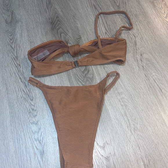 Source Unknown Brown Ribbed Bikini Set - Picture 2 of 4